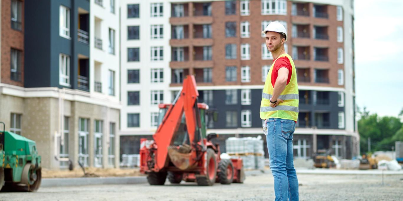Construction worker getting paid